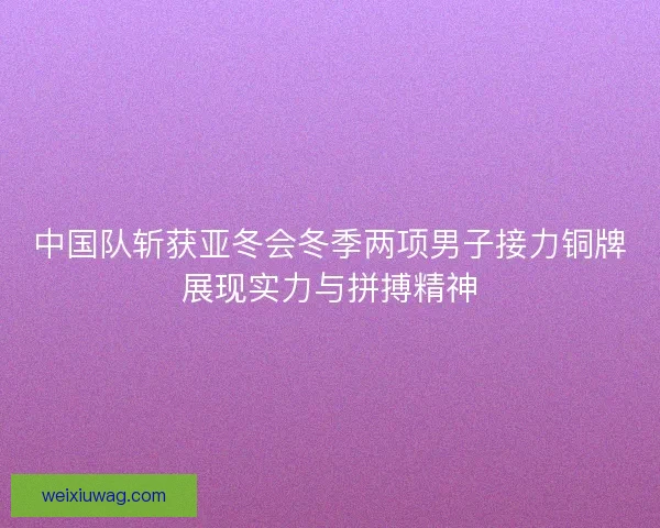 中国队斩获亚冬会冬季两项男子接力铜牌展现实力与拼搏精神